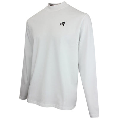 Malbon Golf T-Shirt - Upland Mockneck Tee - White FA26