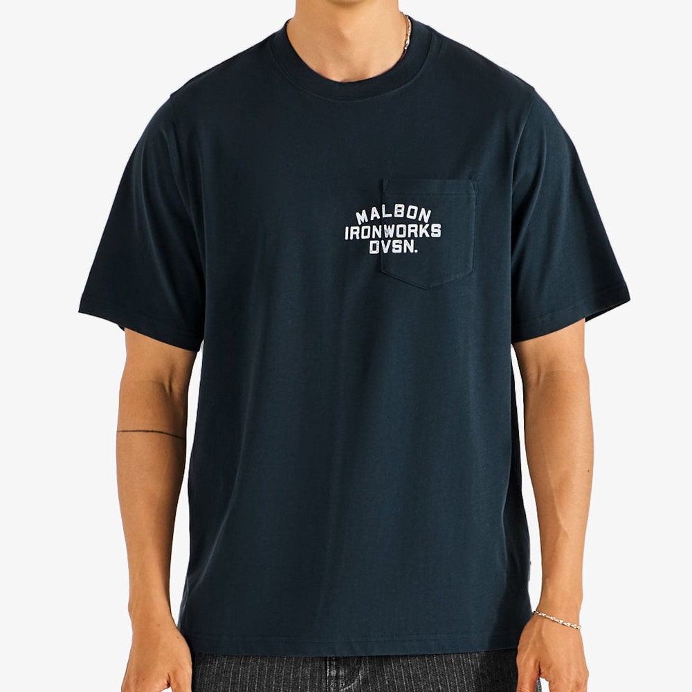 Malbon Golf T-Shirt - Vista Ironworks Tee - Blueberry FA26