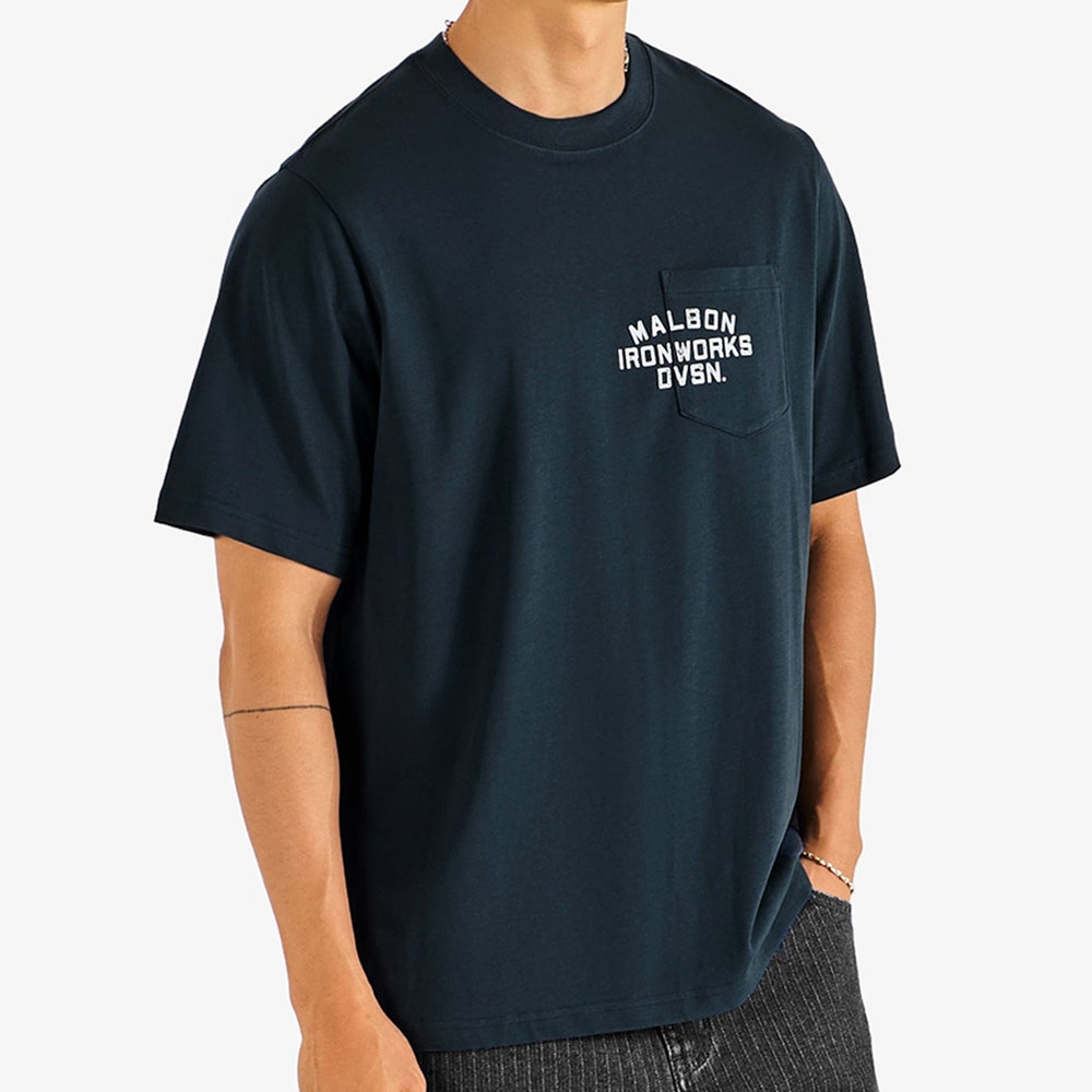 Malbon Golf T-Shirt - Vista Ironworks Tee - Blueberry FA26