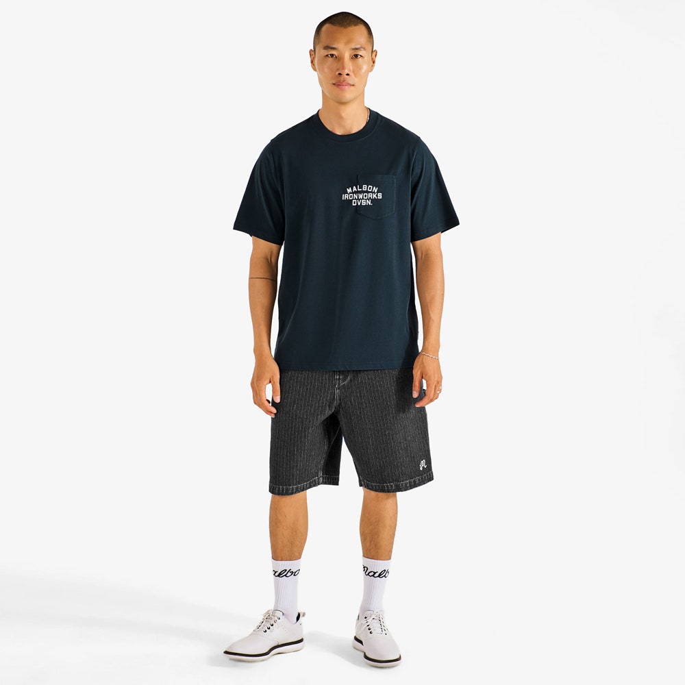 Malbon Golf T-Shirt - Vista Ironworks Tee - Blueberry FA26