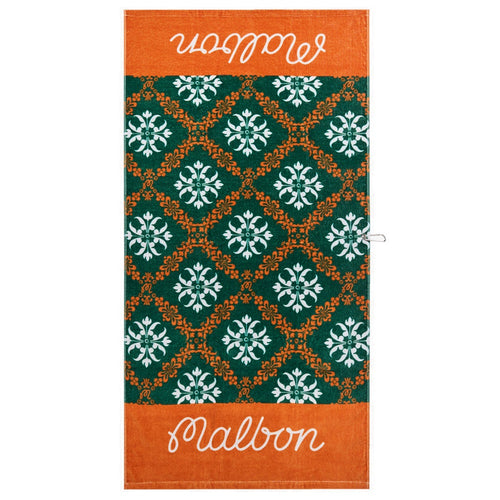 Malbon Golf Towel - Vacation Club Golf Towel - Orange - Green SS25