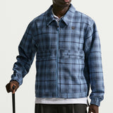 Nike Golf Jacket - NK Tartan Loose Fit Shacket - Work Blue SU26
