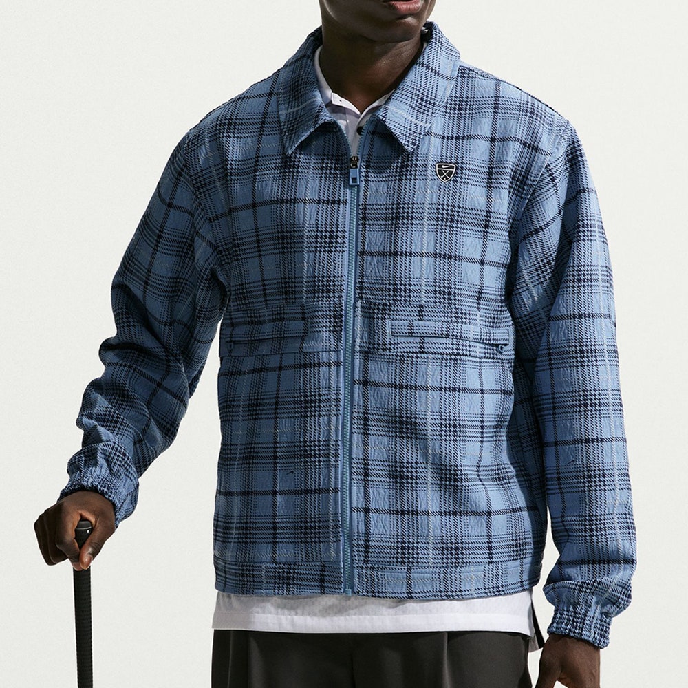 Nike Golf Jacket - NK Tartan Loose Fit Shacket - Work Blue SU26