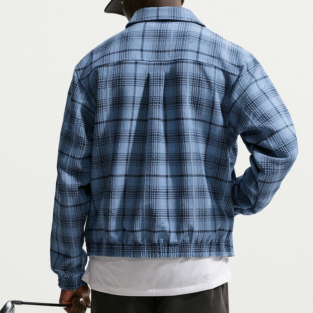 Nike Golf Jacket - NK Tartan Loose Fit Shacket - Work Blue SU26