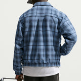 Nike Golf Jacket - NK Tartan Loose Fit Shacket - Work Blue SU26
