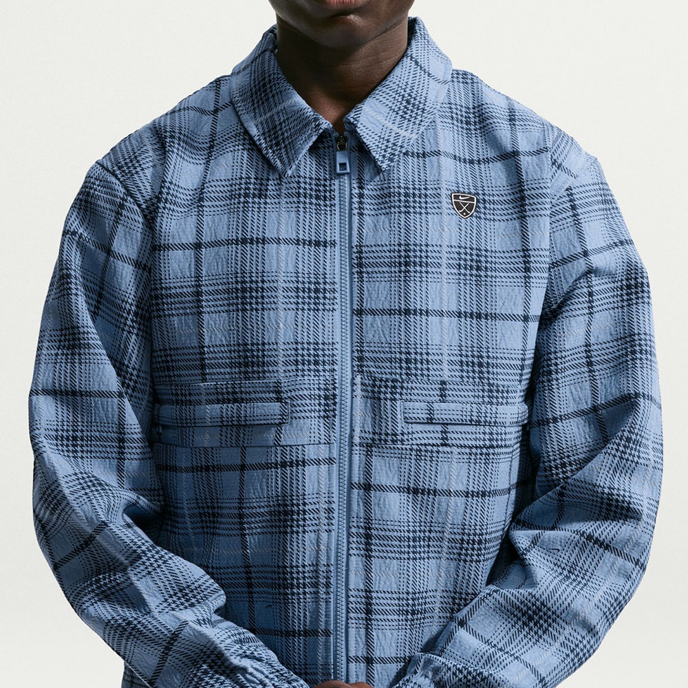 Nike Golf Jacket - NK Tartan Loose Fit Shacket - Work Blue SU26