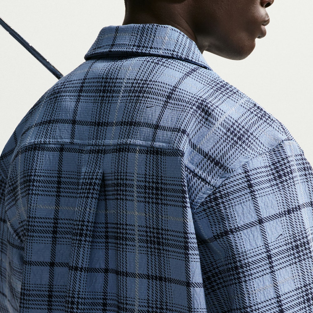 Nike Golf Jacket - NK Tartan Loose Fit Shacket - Work Blue SU26