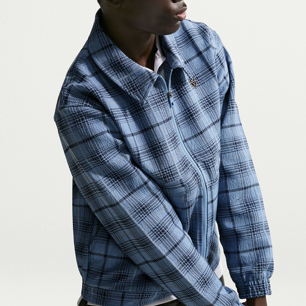 Nike Golf Jacket - NK Tartan Loose Fit Shacket - Work Blue SU26