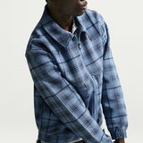 Nike Golf Jacket - NK Tartan Loose Fit Shacket - Work Blue SU26
