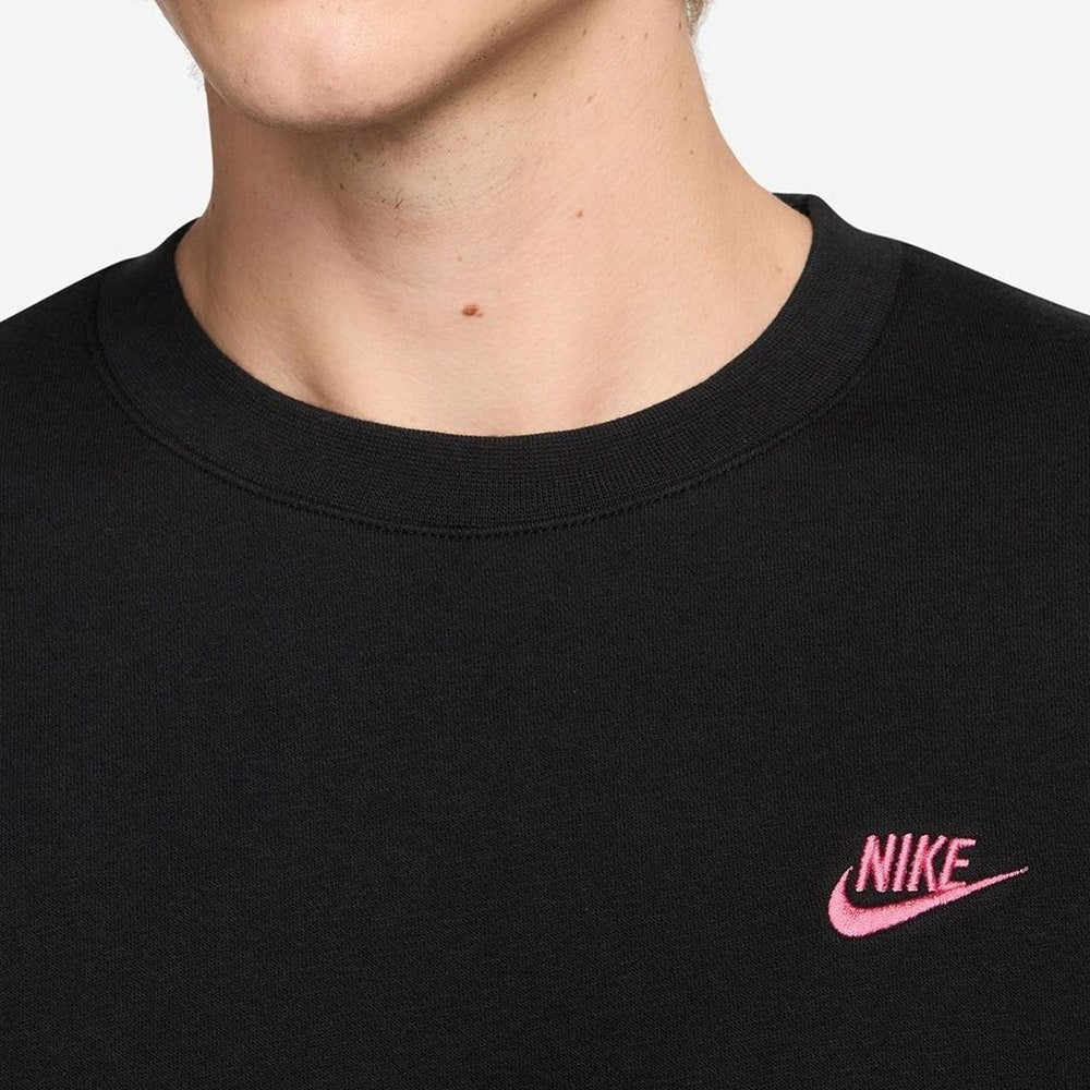 Nike Golf Jumper - NK Club Brushback Crew Neck - Black - Pink HO25