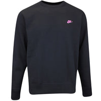 Nike Golf Jumper - NK Club Brushback Crew Neck - Black - Pink HO25