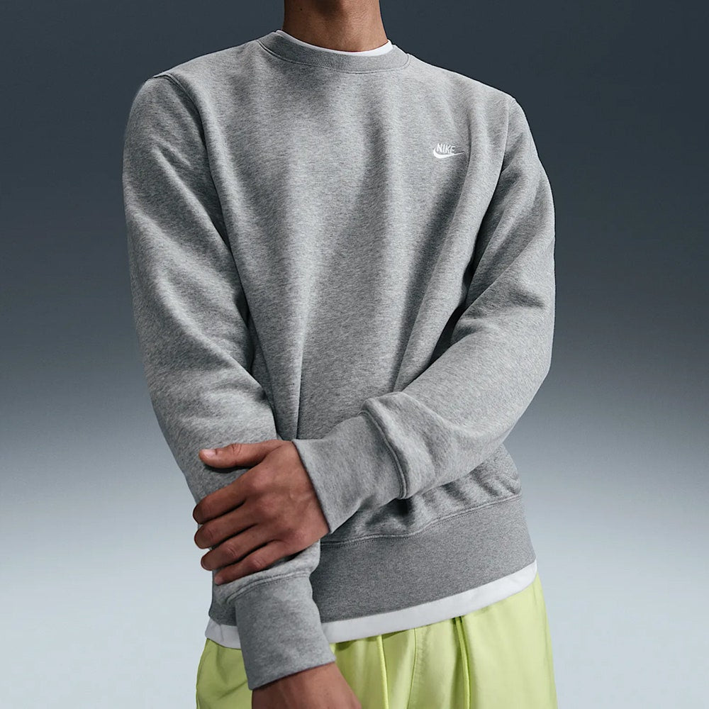 Nike Golf Jumper - NK Club Brushback Crew Neck - Dk Grey Heather SP26