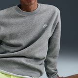 Nike Golf Jumper - NK Club Brushback Crew Neck - Dk Grey Heather SP26