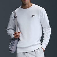Nike Golf Jumper - NK Club Brushback Crew Neck - White SP26