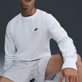 Nike Golf Jumper - NK Club Brushback Crew Neck - White SP26