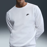 Nike Golf Jumper - NK Club Brushback Crew Neck - White SP26