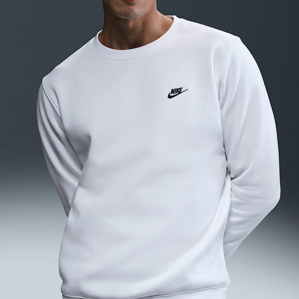 Nike Golf Jumper - NK Club Brushback Crew Neck - White SP26