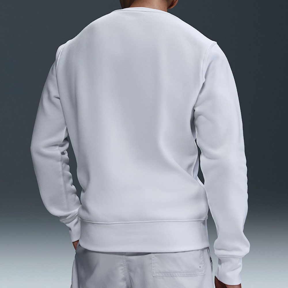 Nike Golf Jumper - NK Club Brushback Crew Neck - White SP26