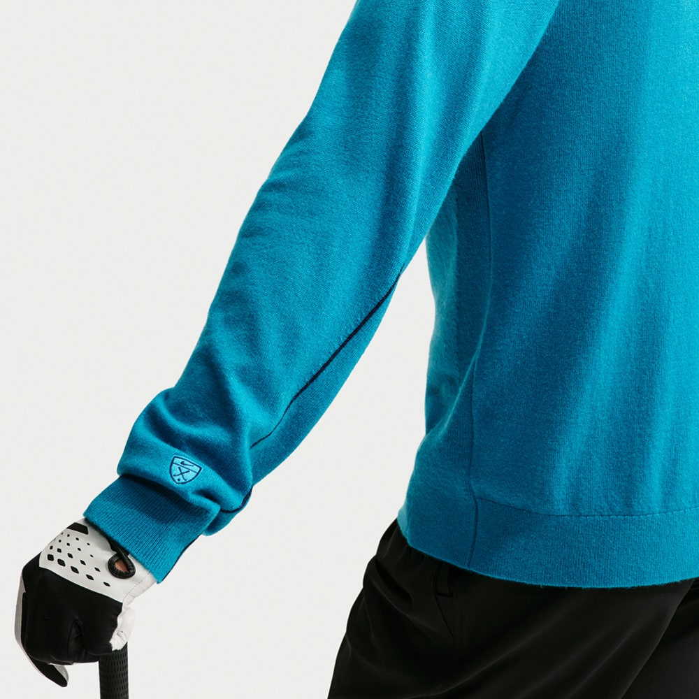 Nike Golf Jumper - NK TP Tour Logo Cashmere Crew - Baltic Blue FA26