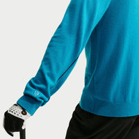 Nike Golf Jumper - NK TP Tour Logo Cashmere Crew - Baltic Blue FA26