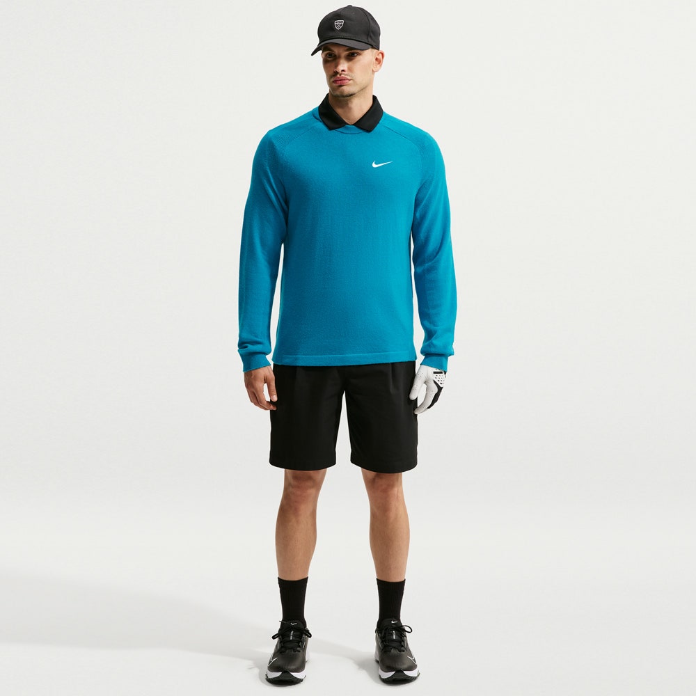 Nike Golf Jumper - NK TP Tour Logo Cashmere Crew - Baltic Blue FA26