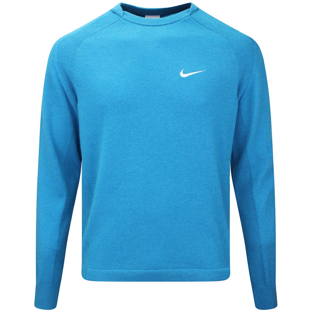 Nike Golf Jumper - NK TP Tour Logo Cashmere Crew - Baltic Blue FA26