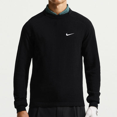 Nike Golf Jumper - NK TP Tour Logo Cashmere Crew - Black FA26