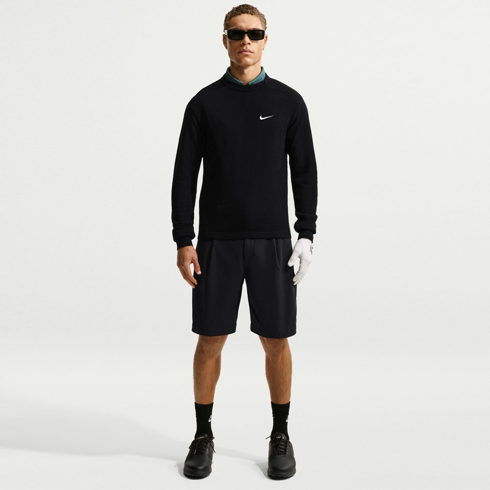 Nike Golf Jumper - NK TP Tour Logo Cashmere Crew - Black FA26