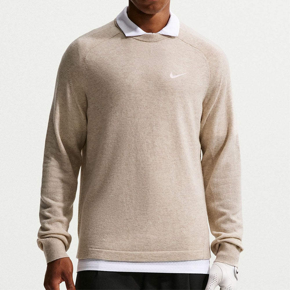 Nike Golf Jumper - NK TP Tour Logo Cashmere Crew - Limestone FA26