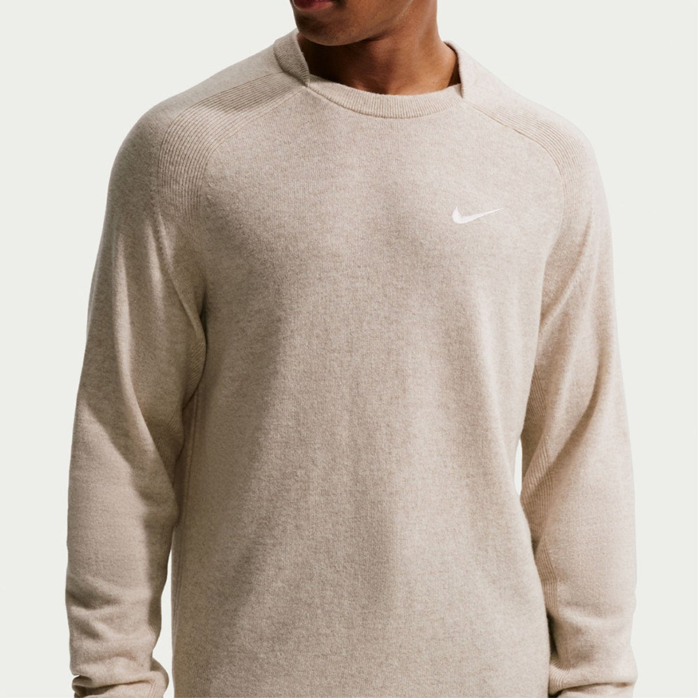 Nike Golf Jumper - NK TP Tour Logo Cashmere Crew - Limestone FA26
