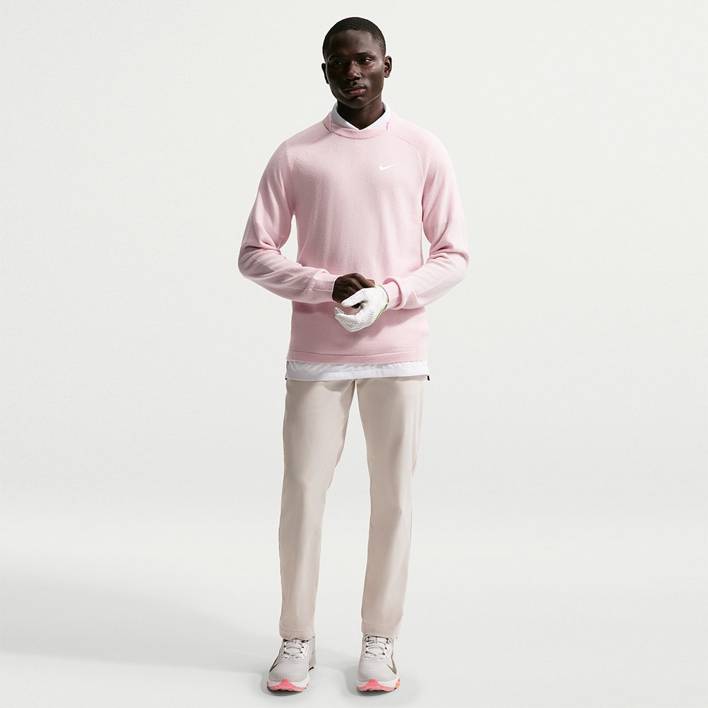 Nike Golf Jumper - NK TP Tour Logo Cashmere Crew - Pearl Pink SU26