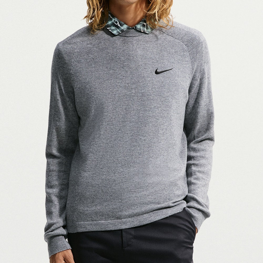 Nike Golf Jumper - NK TP Tour Logo Cashmere Crew - Wolf Grey FA26