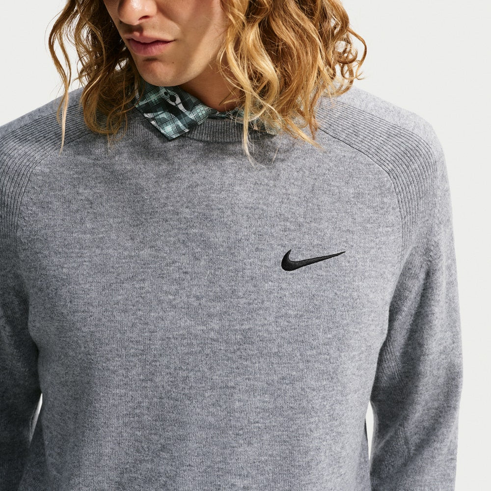 Nike Golf Jumper - NK TP Tour Logo Cashmere Crew - Wolf Grey FA26