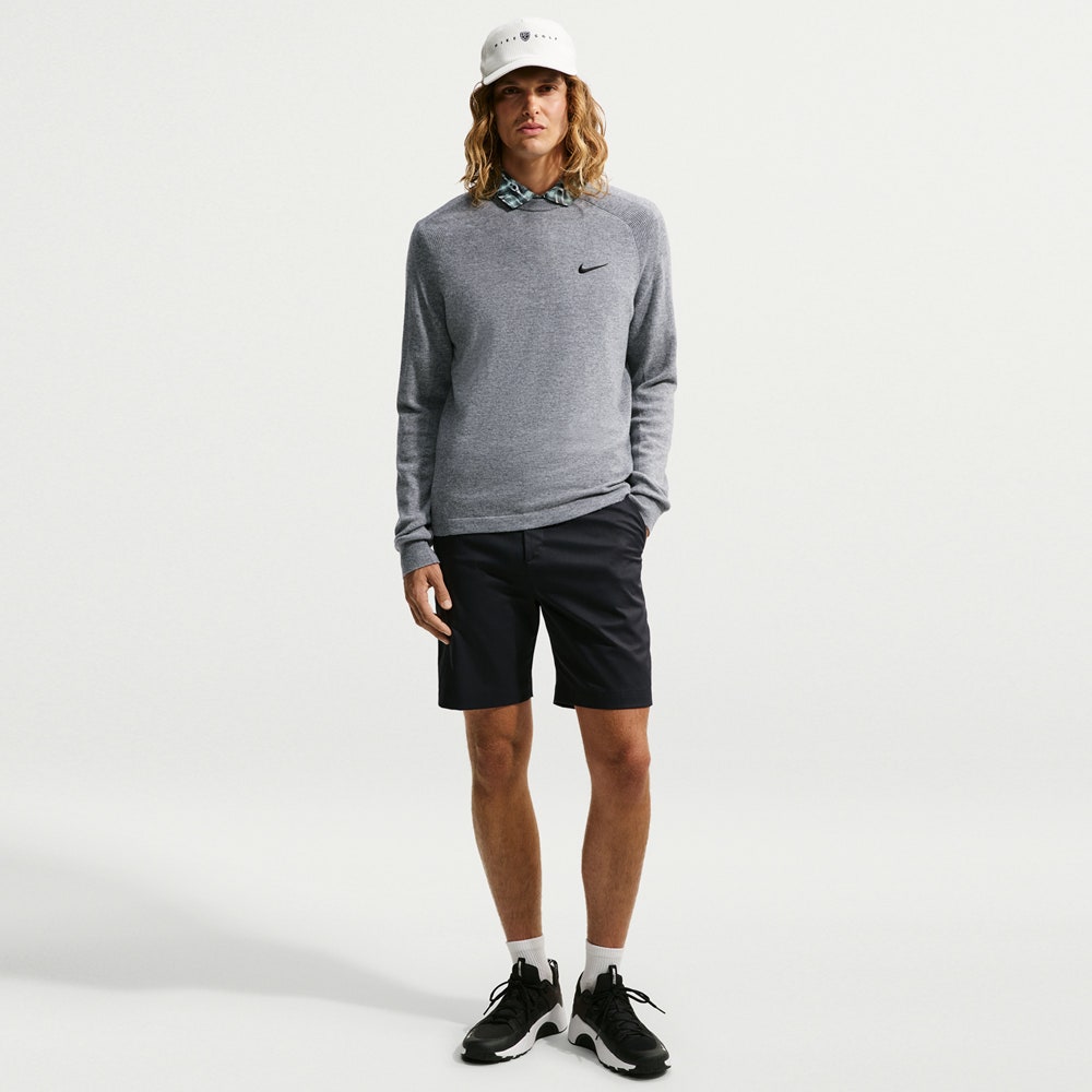 Nike Golf Jumper - NK TP Tour Logo Cashmere Crew - Wolf Grey FA26