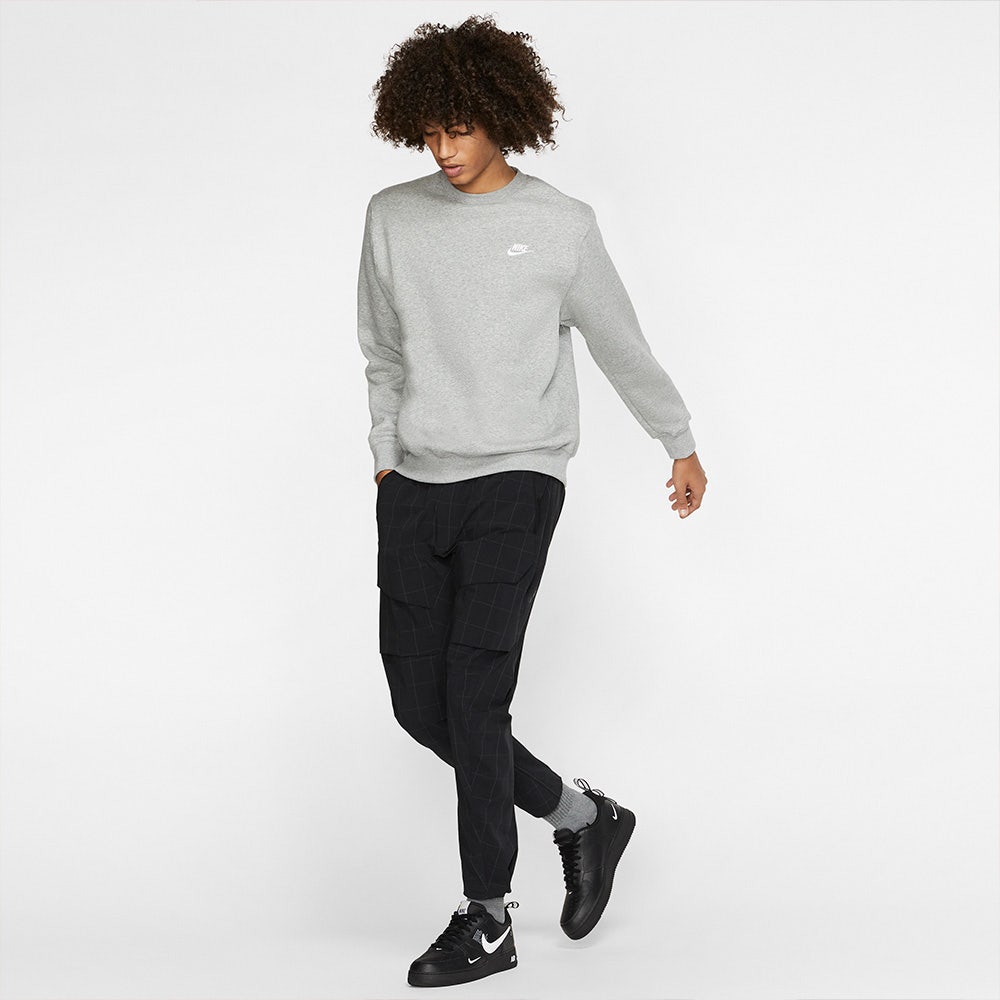 Nike Golf Jumper - NSW Club Fleece Crew Neck - Dk Grey Htr SP25