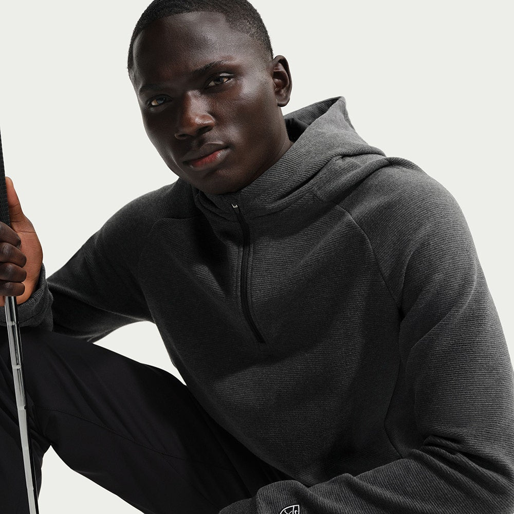 Nike Golf Pullover - NK TF Par 5 Hoodie - Black Melange SP26