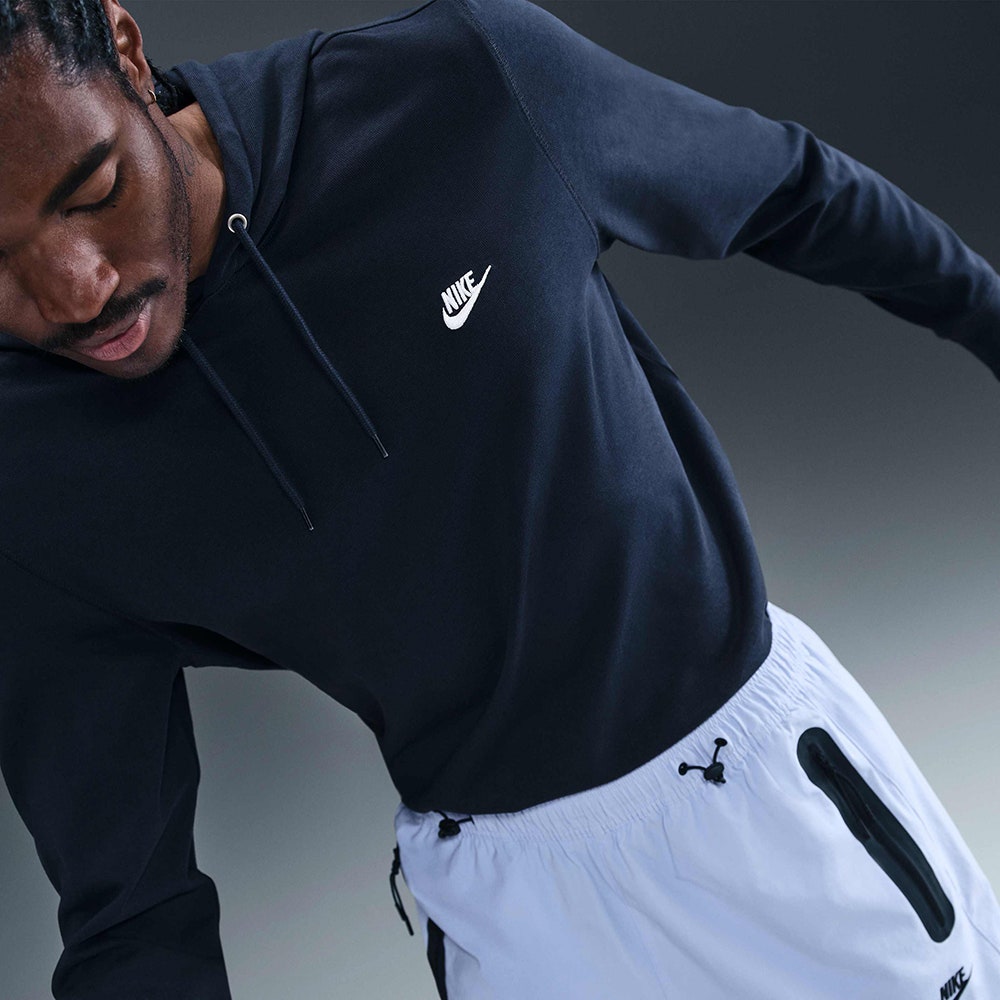 Nike Golf Pullover - NSW Knitted Club Fleece Hoodie - Obsidian FA25