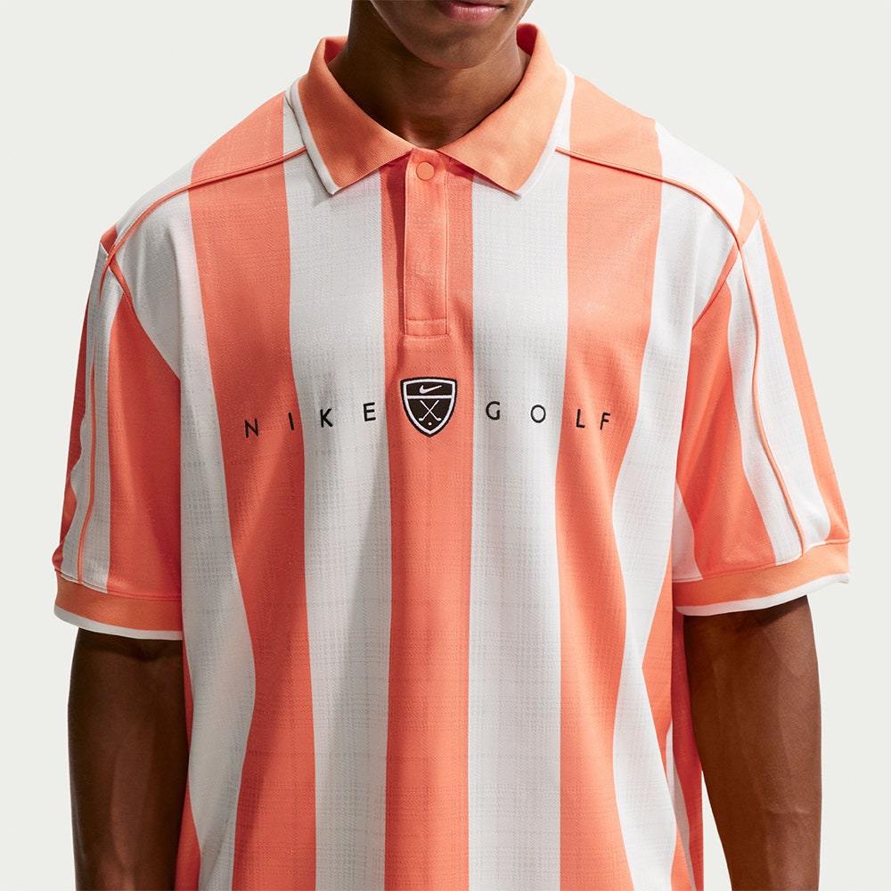 Nike Golf Shirt - NK DF Fairway Fresh Stripe Polo - Orange Frost SP26