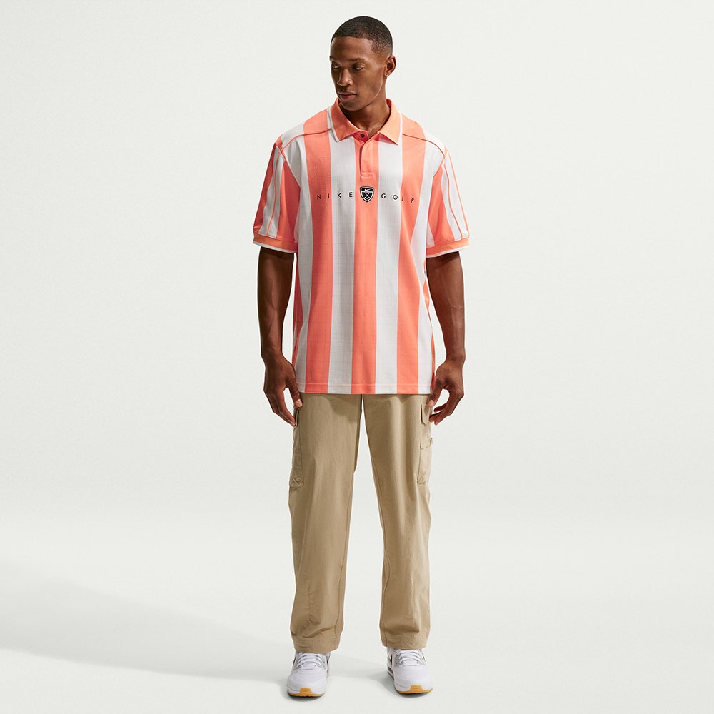 Nike Golf Shirt - NK DF Fairway Fresh Stripe Polo - Orange Frost SP26