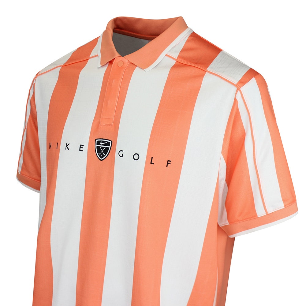 Nike Golf Shirt - NK DF Fairway Fresh Stripe Polo - Orange Frost SP26