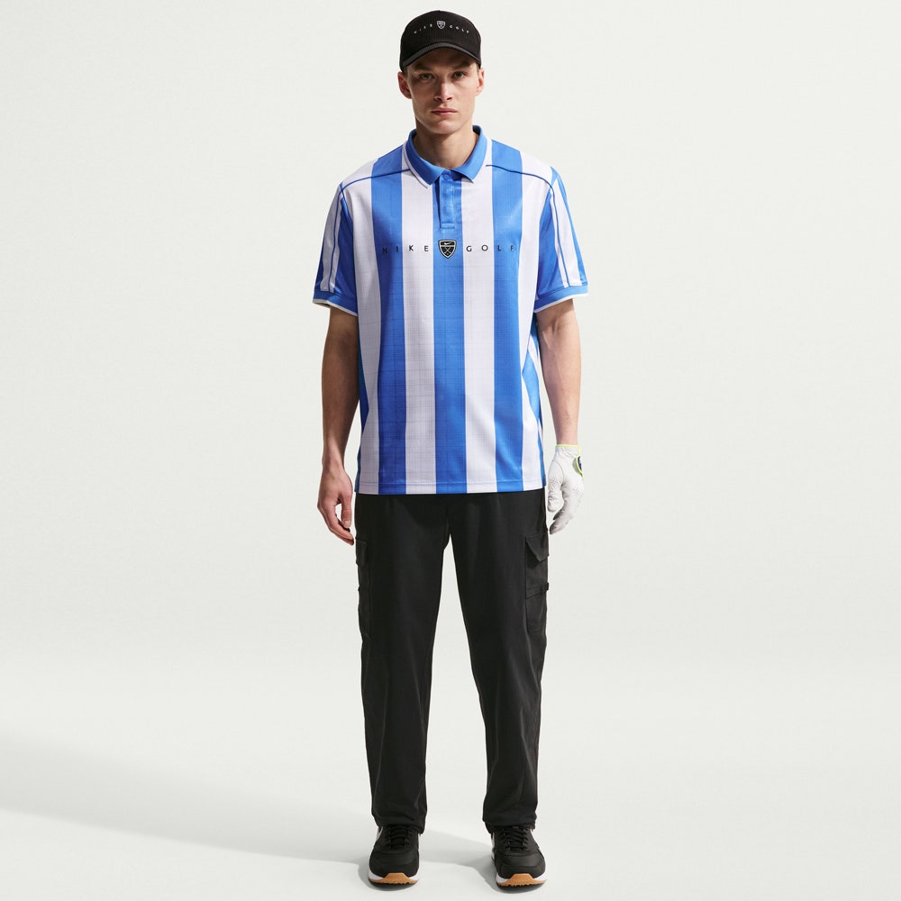 Nike Golf Shirt - NK DF Fairway Fresh Stripe Polo - Pacific Blue SU26