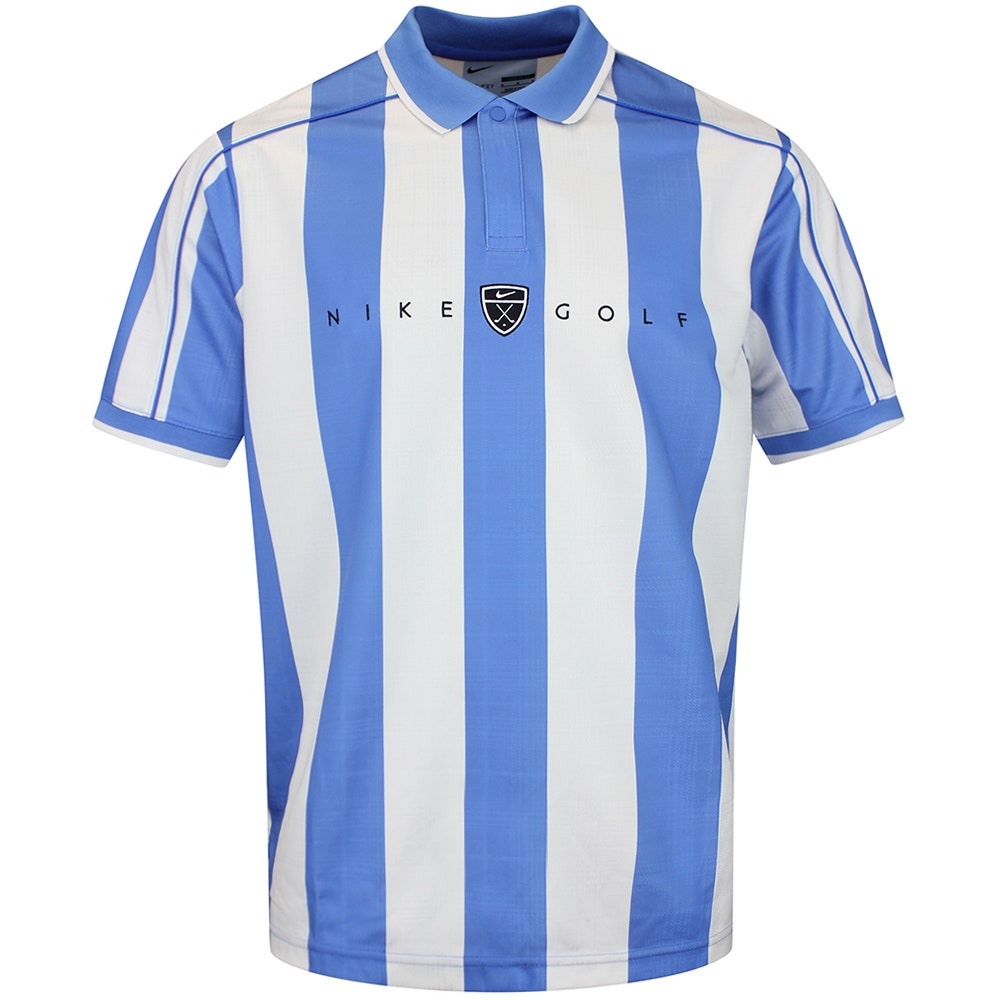 Nike Golf Shirt - NK DF Fairway Fresh Stripe Polo - Pacific Blue SU26
