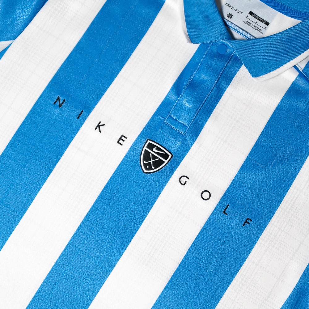 Nike Golf Shirt - NK DF Fairway Fresh Stripe Polo - Pacific Blue SU26