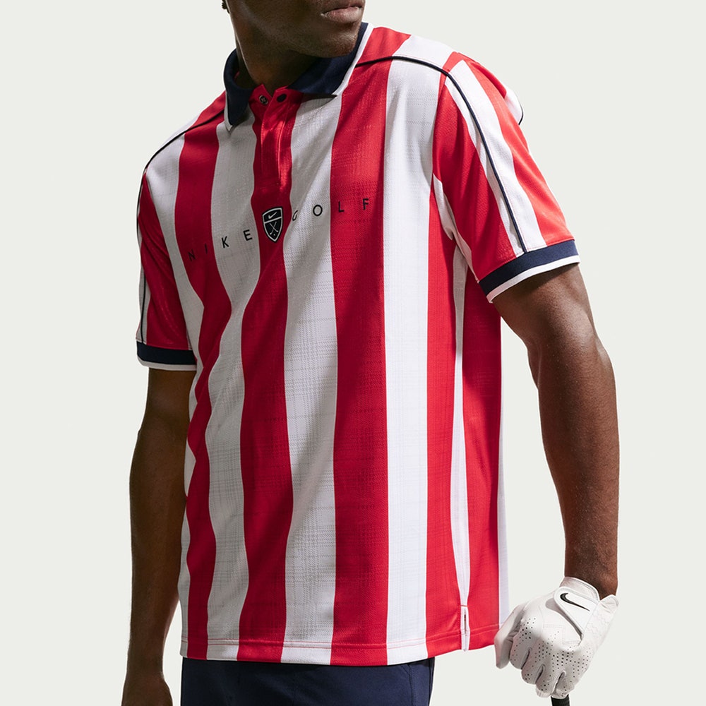 Nike Golf Shirt - NK DF Fairway Fresh Stripe Polo - Uni. Red SU26