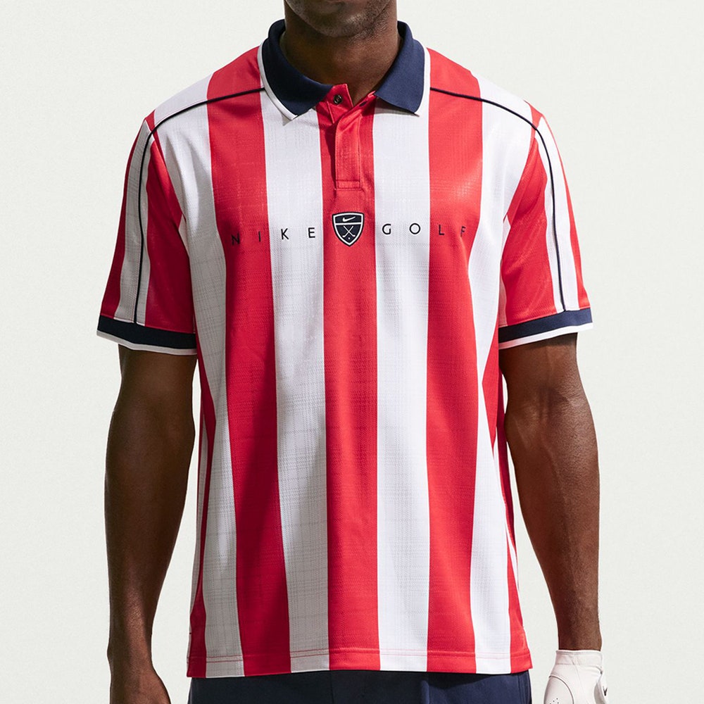 Nike Golf Shirt - NK DF Fairway Fresh Stripe Polo - Uni. Red SU26
