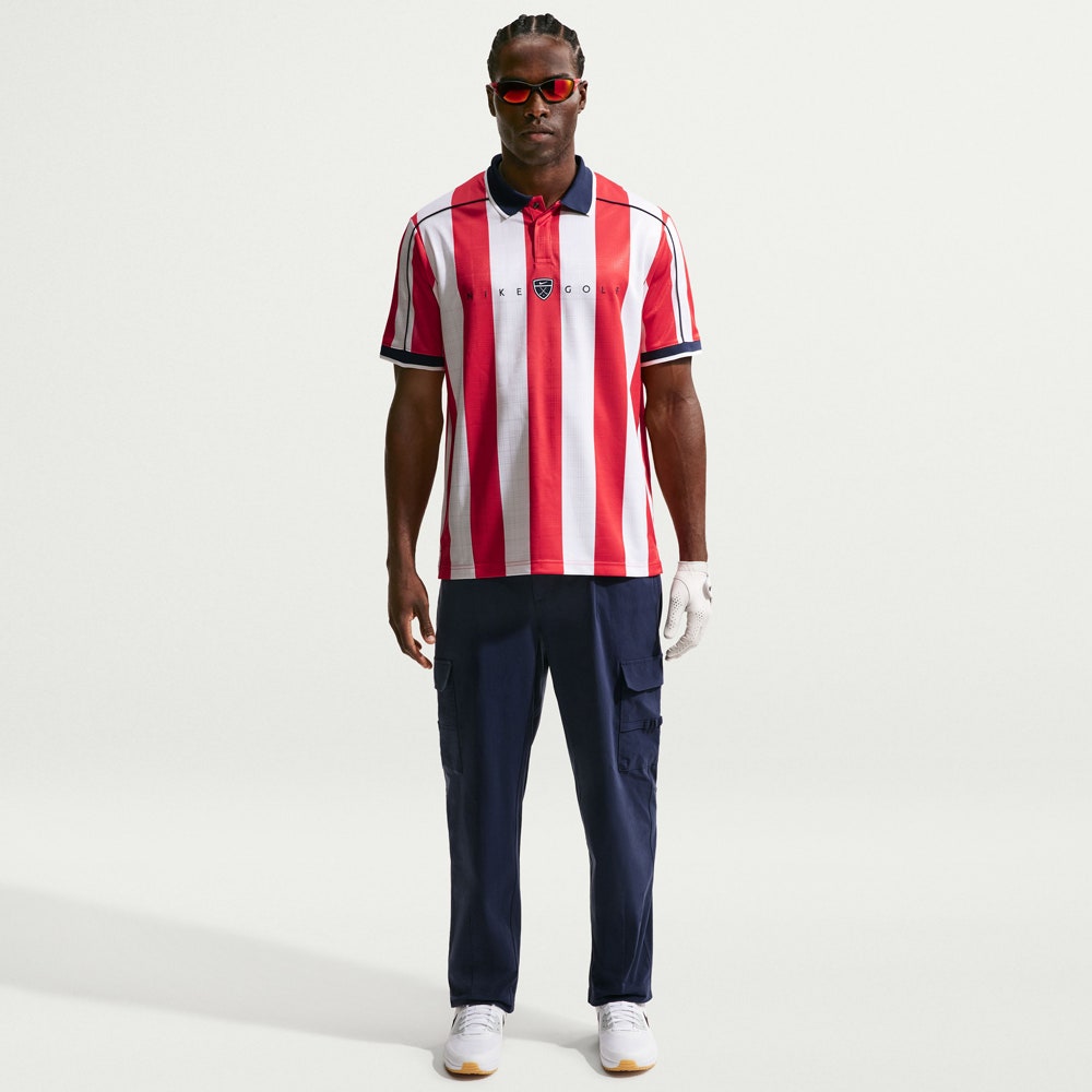 Nike Golf Shirt - NK DF Fairway Fresh Stripe Polo - Uni. Red SU26