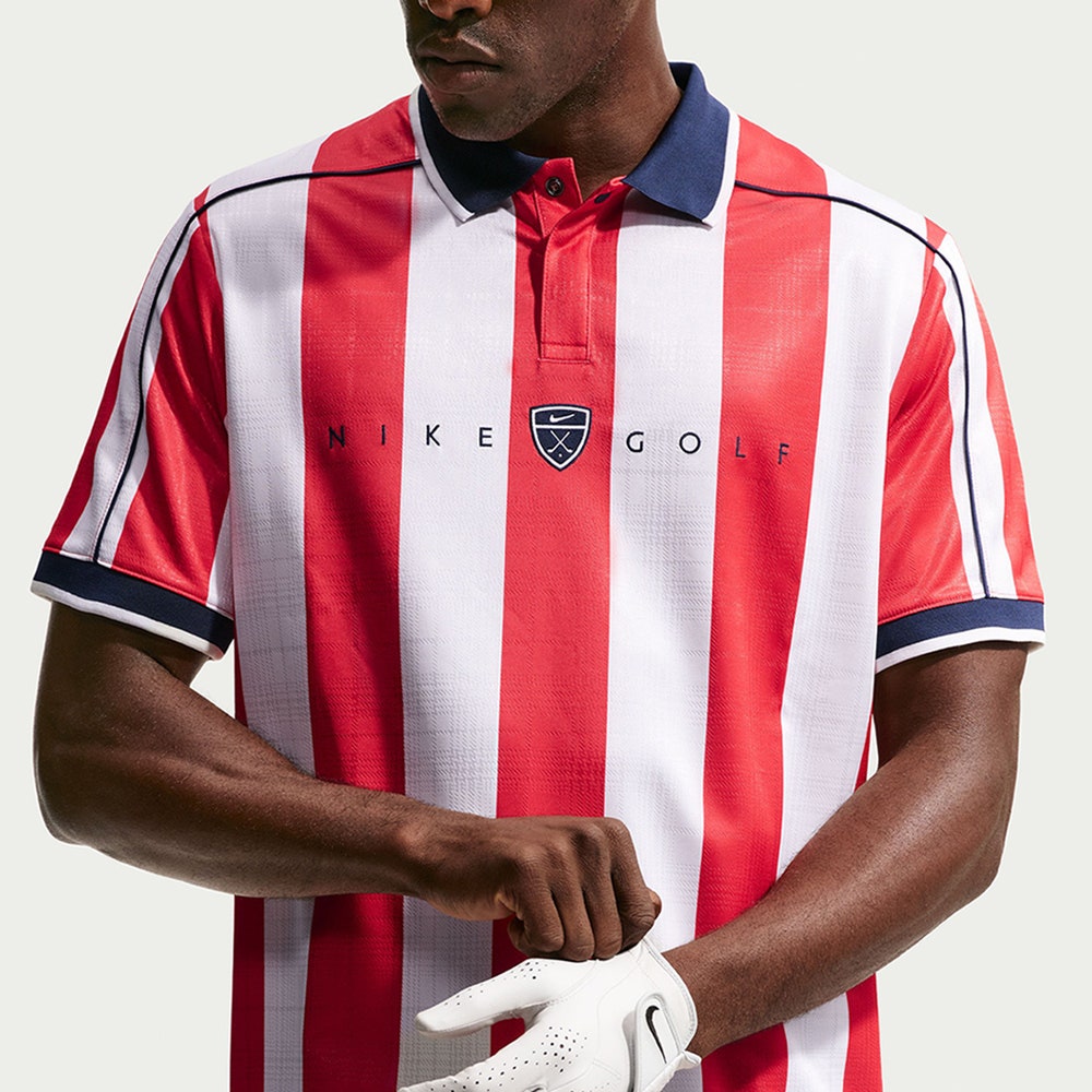 Nike Golf Shirt - NK DF Fairway Fresh Stripe Polo - Uni. Red SU26