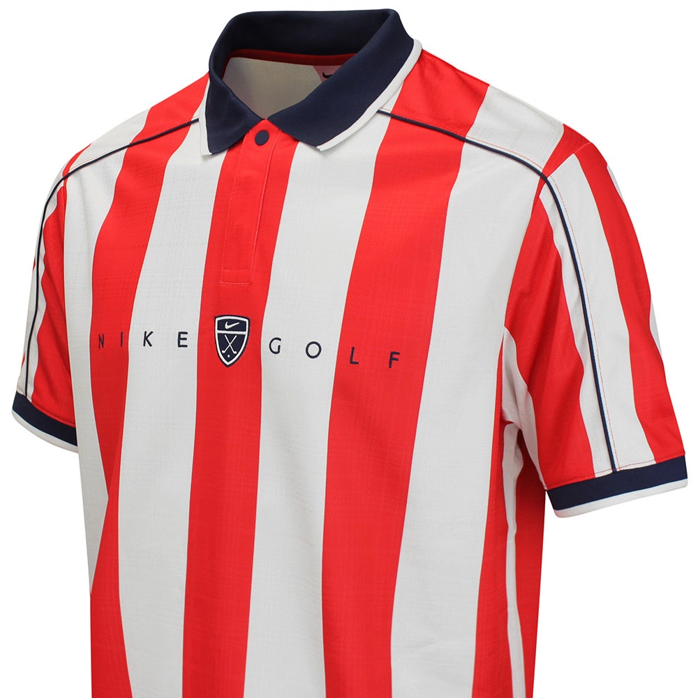 Nike Golf Shirt - NK DF Fairway Fresh Stripe Polo - Uni. Red SU26