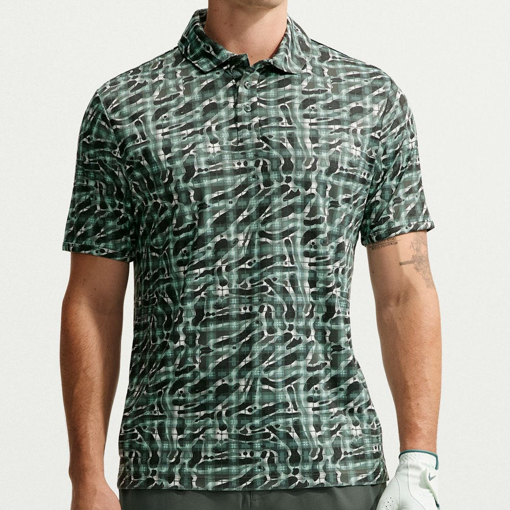 Nike Golf Shirt - NK DF Par 5 Camo Tartan Polo - Camo Green FA26