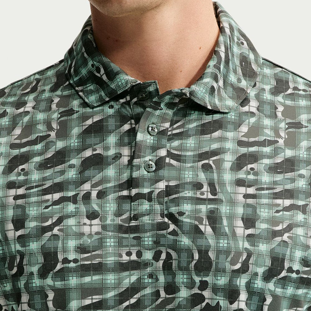 Nike Golf Shirt - NK DF Par 5 Camo Tartan Polo - Camo Green FA26